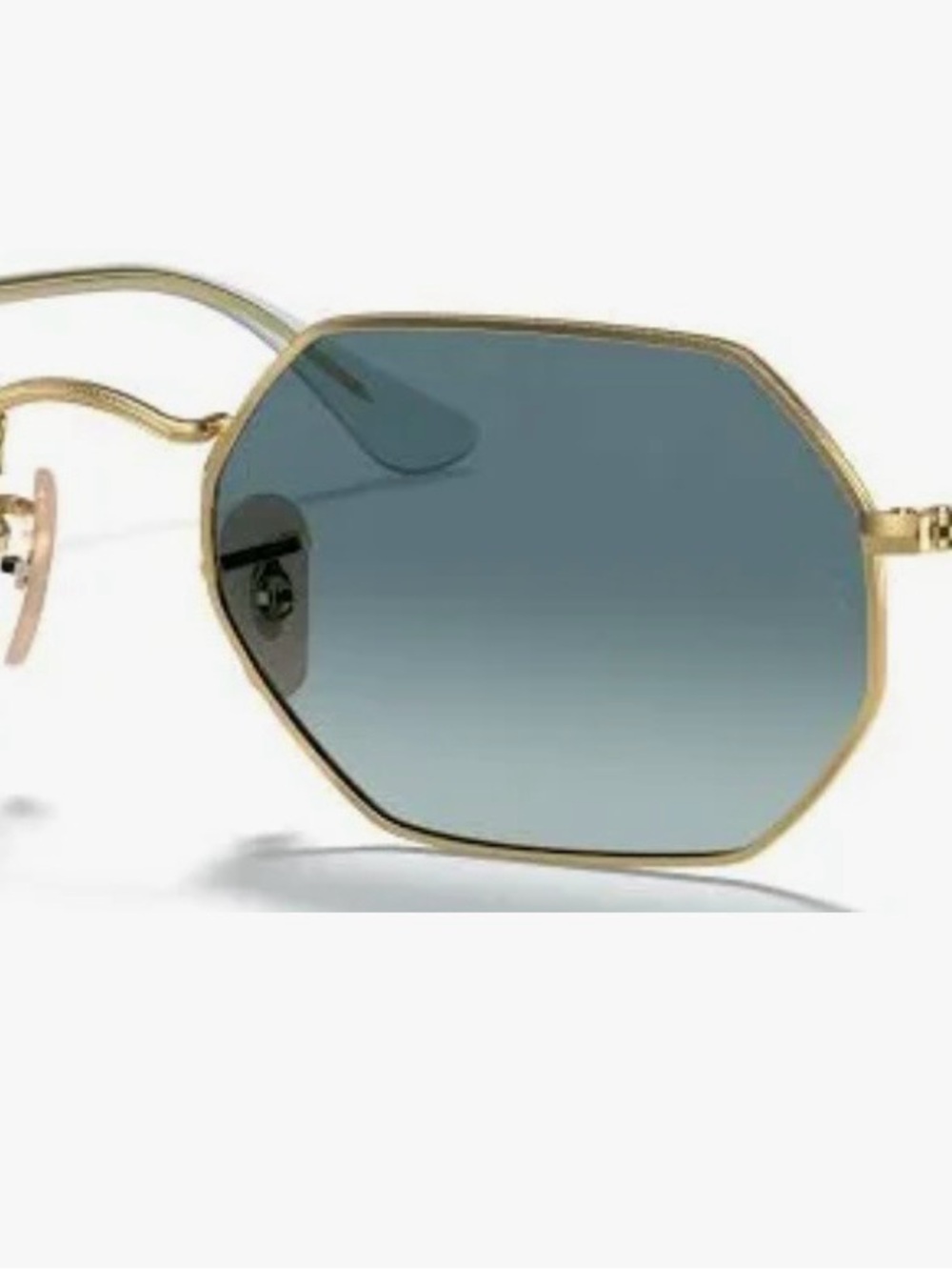 Ray-Ban Flash Octagon Classic Sunglasses Mirrored Arista Gold Frame RB3556 NWOT - Picture 10 of 12